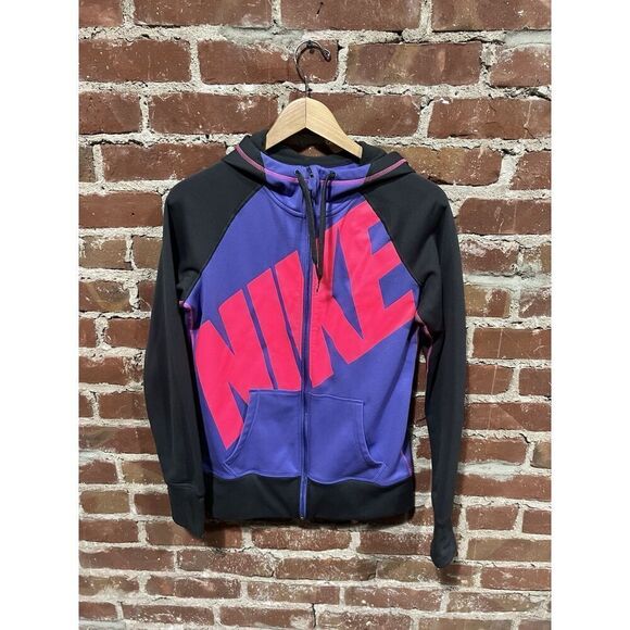 Nike Therma-Fit Jacket Womens Small Pink Purple Zip-Up Hoodie Sweatshirt - Picture 1 of 3
